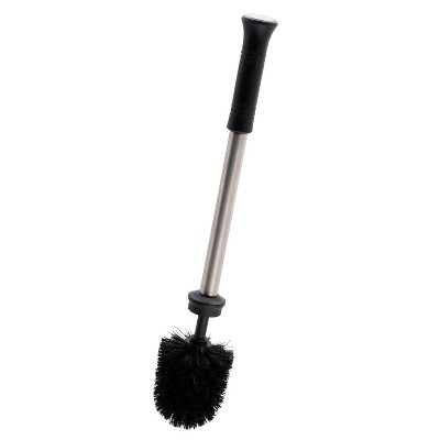 Stainless Steel and Black Toilet Brush with Holder