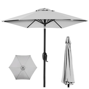 Best Choice Products 7.5ft Heavy-Duty Outdoor Market Patio Umbrella w/ Push Button Tilt, Easy Crank - 1 of 4