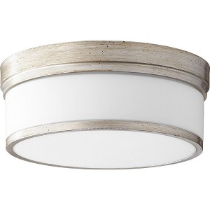 Quorum Lighting Celeste 3-Light Flush Mount, Aged Silver Leaf, 14 Width, 5.5 Height, Aluminum - 1 of 1