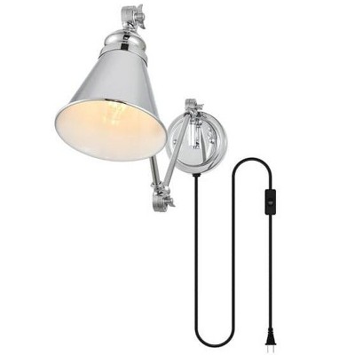 Elegant Lighting Van 1 light Chrome swing arm plug in wall sconce
