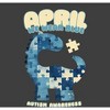 Autism Awareness Blue Dino Puzzle Icon  Adult Crew Neck Short Sleeve Tee - 2 of 2