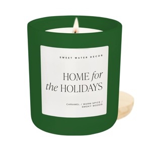 Sweet Water Decor Home for the Holidays 15oz Matte Candle - Green - 1 of 3