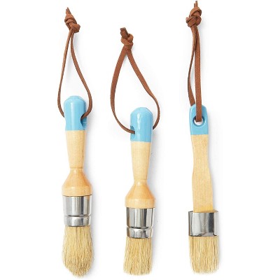 Bright Creations Set of 3 Wax and Chalk Paint Brushes for Arts and Crafts Supplies