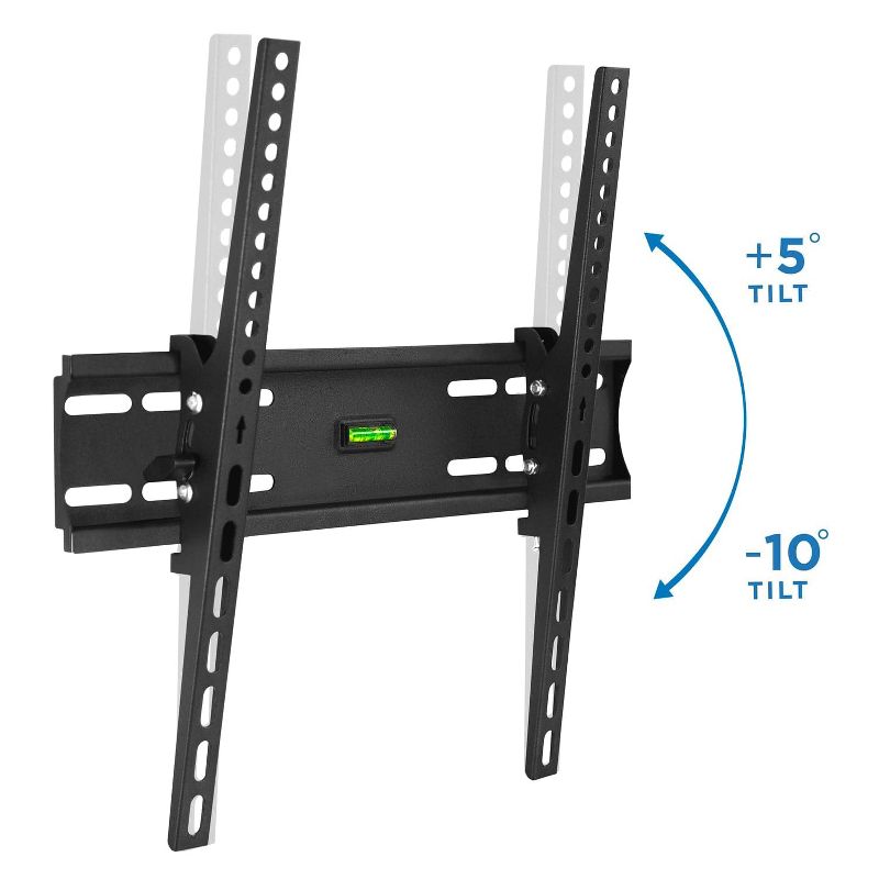 Mount-It! Tilt TV Wall Mount Bracket | Low-Profile Tilting Mounting Bracket Compatible with 32 to 55 Inch Flat Screen TVs | 77 Lbs. Capacity | Black, 3 of 9