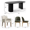 9-Piece Oval Dining Table Set, 79'' Black Pedestal Table with 6 Armless & 2 Armrest Upholstered Chairs, Modern Dining Room Set-Maison Boucle - 2 of 4