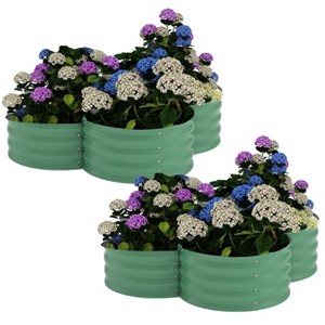 TROPOW 2-Pack Galvanized Raised Garden Bed, Outdoor Planter Box with Open Base for Herbs, Veggies & Flowers - 1 of 4