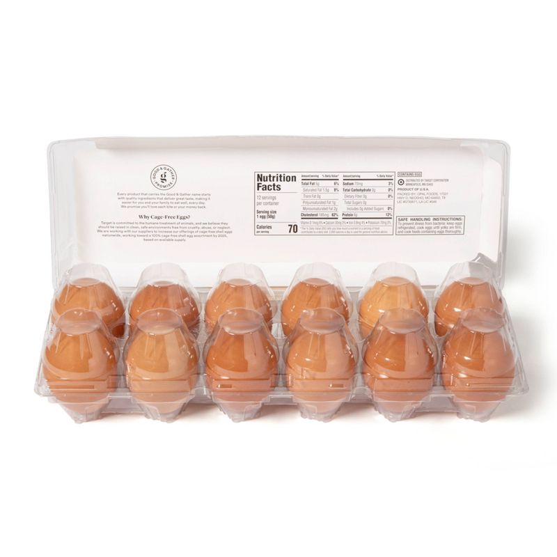 Cage-Free Fresh Grade A Large Brown Eggs - 12ct - Good &#38; Gather&#8482;, 3 of 7