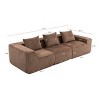 Modern Modular Corduroy Sofa with 3 Pillows, 3-Seat Compression Couch, Luxurious Sleek Cloud Sofa for Living Room or Apartment – The Pop Home - 4 of 4