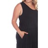 Women's Plus Size Scoop Neck Tiered Midi Dress - White Mark - 2 of 3