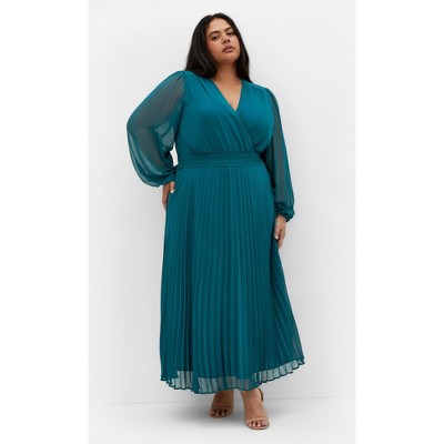 Women's Plus Size Sheer Finley Dress - jade | CITY CHIC
