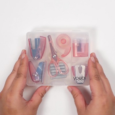 Yoobi: Pink Mini Office Supply Kits ââ‚¬â€œ Mini School Supplies Kit  ââ‚¬â€œ Includes Scissors, Mini Stapler, Staple Remover, Staples, Tape  Dispenser & More ââ‚¬â€œ Cute School, Home or Office Supplies Kit (2-Pack)
