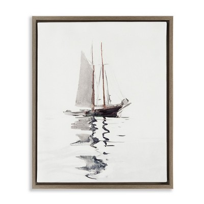 Stupell Industries Tranquil Sailboat Vessel Floating, 17" x 21"