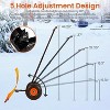 29" Wheeled Snow Shovel for Driveway Adjustable Height & 5-Angle Blade with Ergonomic Handle - 4 of 4