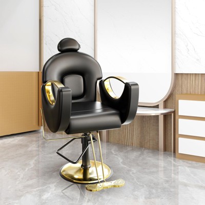 360° Swivel Barber Chair Hair Chair Stylist Chair with Heavy Duty Hydraulic Pump, Adjustable Headrest & Reclining Backrest, Reclining Salon Chair