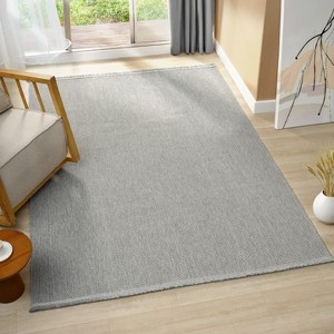 Luxe Weavers Modern Farmhouse Area Rug Neutral Fringe Carpet - 1 of 4