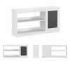 Gulches 3 in 1 Kids Bookshelf Toy Storage Cabinet With Chalkboard Modern White Organizer Dual Open Shelves Large Bin For Playroom - 2 of 4