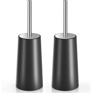 2-Pack Toilet Brush and Holder, Toilet Bowl Brush with 304 Stainless Steel Long Handle for Bathroom Cleaning - 1 of 4