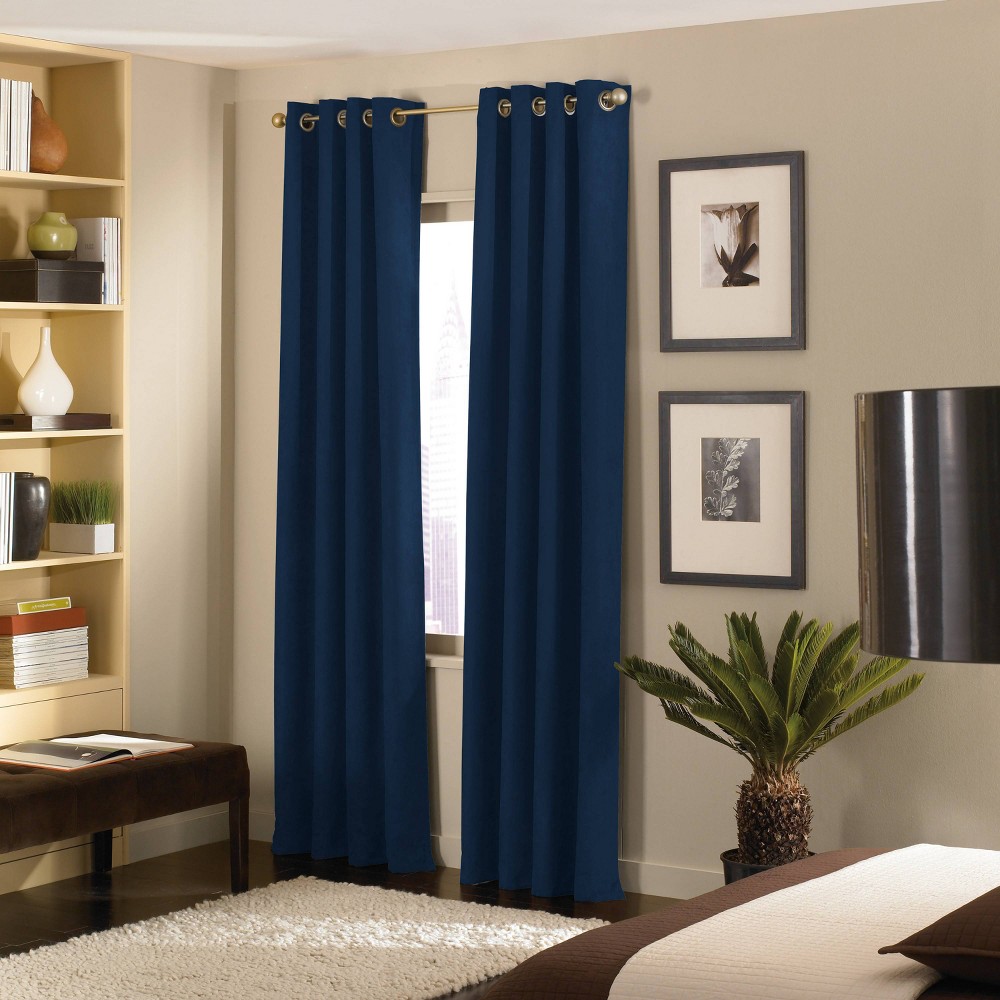 Photos - Curtains & Drapes 1pc 50"x120" Light Filtering Cameron Window Curtain Panel Navy - Window Cu