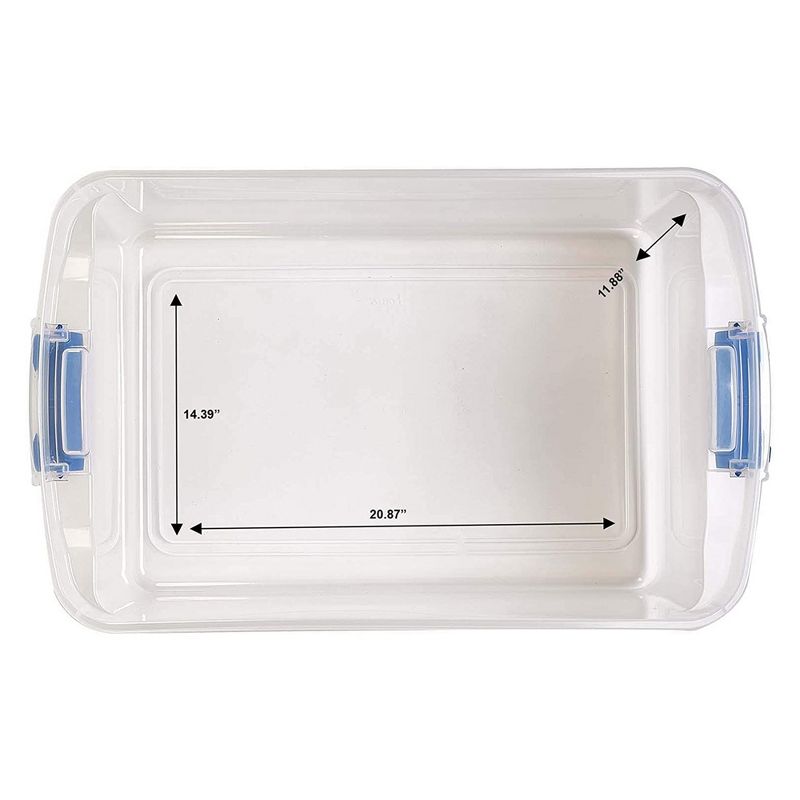 Homz 66 Qt Clear Storage Organizing Container Bin with Latching Lids, 6 of 8