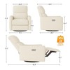 Power Swivel Glider Recliner Chair, Linen, Electric Rocker with USB Port, Lumbar Support, for Living Room, Bedroom, Nursery - 2 of 4