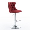 TOAOTBNBOB Velvet Counter Height Bar Stools, Comfortable Barstools with Adjusatble Seat, Kitchen Island Bar Chair with Hand-pulled Button - 2 of 4