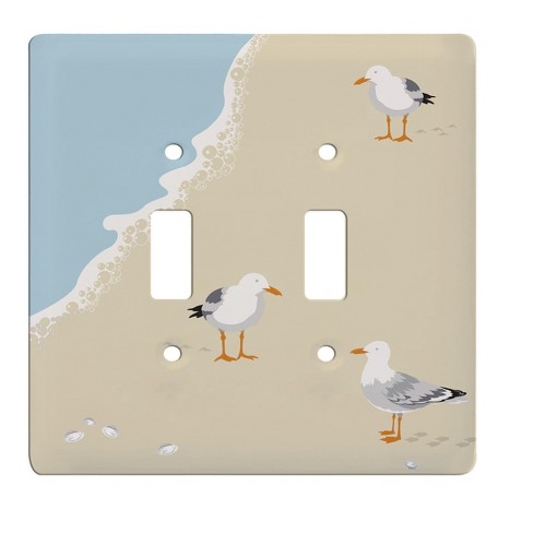 RightSide Designs Beach Seagulls Double Toggle Switchplate - image 1 of 2