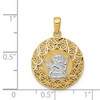 Black Bow Jewelry 14k Yellow Gold & Rhodium Filigree Guardian Angel Pendant, 18mm - 4 of 4
