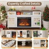 VINGLI Fireplace TV Stand with Sliding Mirrored Door for TVs up to 70", Entertainment Media Console with 23'' Electric Fireplace, White - 3 of 4
