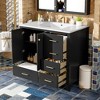 TIRAMISUBEST 36'' Bathroom Vanity with Ceramic Sink, Retro Style Freestanding Cabinet w/ 4 Drawers & 2 Soft Closing Doors - 2 of 4