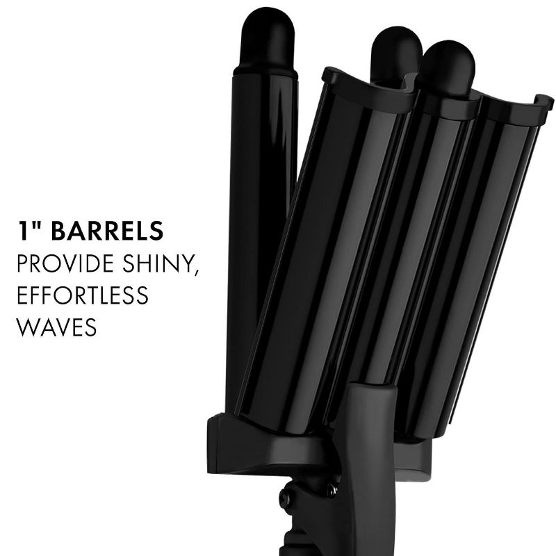 Hot Tools Pro Artist Black Gold Digital 3 Barrel Jumbo Hair Waver | Ultra Sleek Waves Instantly (1 in Barrels), 5 of 8