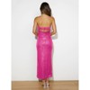 Coolmee Women's Summer Dresses Sequined Off Shoulder Sleeveless Slim Fit Gown Bodycon Strapless Party Formal Evening Maxi Dresses S Rose Red - 3 of 4