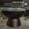 GasOne 22 in Round Outdoor Wood Burning Fire Pit with Mesh Lid and Fire Picker – Durable Alloy Steel Fire Pit for Backyard, Porch, Deck, Camping, BBQ - 4 of 4