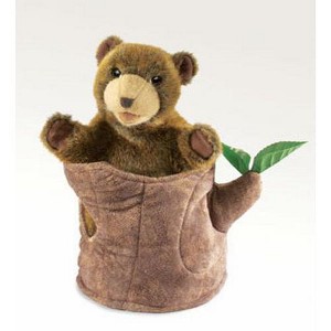 Folkmanis Puppets Bear In Tree Stump Puppet 2904 - 1 of 4
