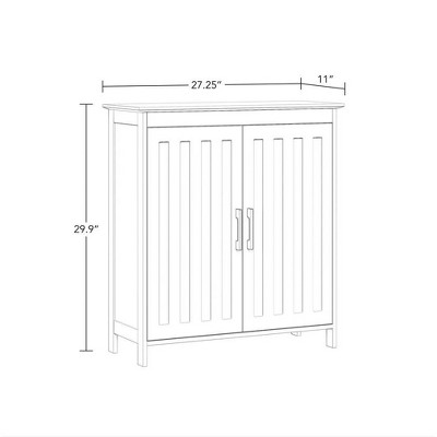 White MDF Storage Cabinet with Adjustable Shelves and Black Handles