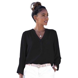 Women's Front Pocket Blouse Shirt - LASCANA - 1 of 4