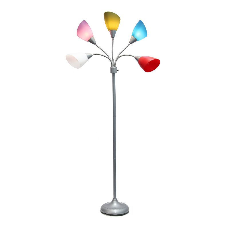 67" Contemporary Multi 5-Head Adjustable Gooseneck Floor Lamp - Simple Designs, 3 of 11