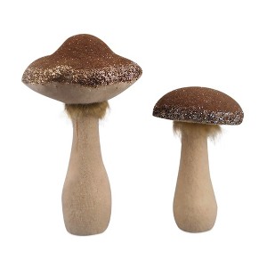 Melrose Glittered Mushroom Decor (Set of 2) - 1 of 4