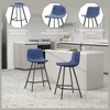 LeisureMod Elland Leather Bar Stool – Modern Counter Height Stool with Black Stainless Steel Legs for Kitchen Island or Home Bar Set of 2 - 4 of 4