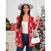 Coolmee Women's Open Front Long Sleeve Cardigan Sweaters Ugly Christmas Outerwear Coats Fall Fashion Clothes - 4 of 4