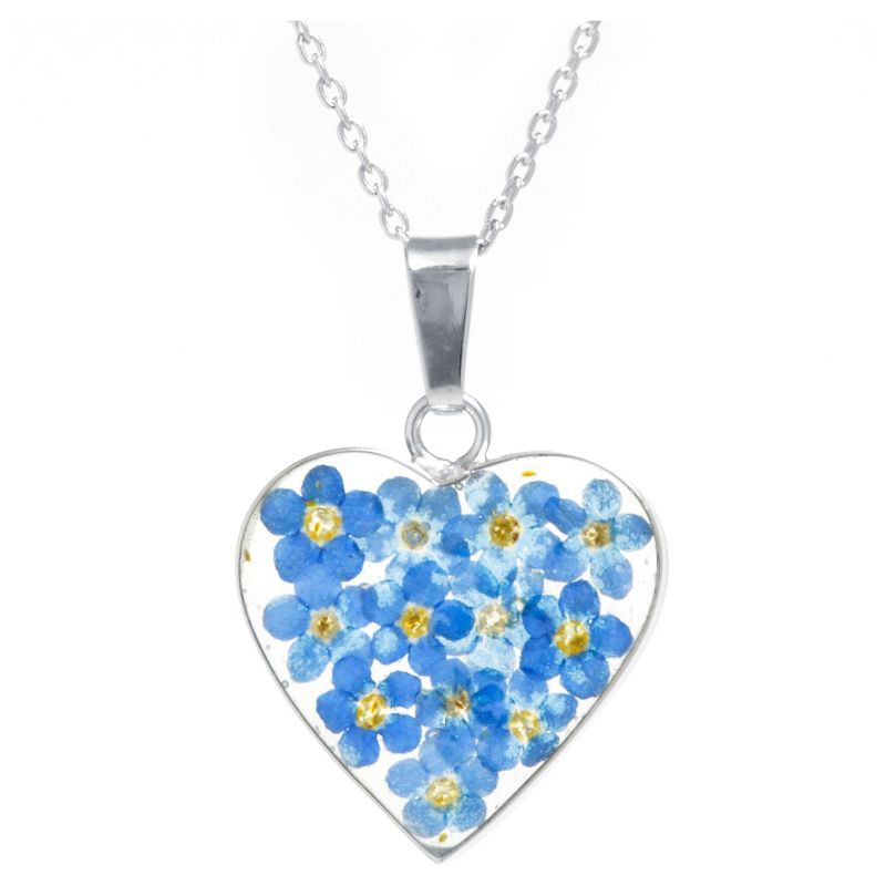 Fashion Statement Heart Necklace Sterling - Blue, 1 of 3