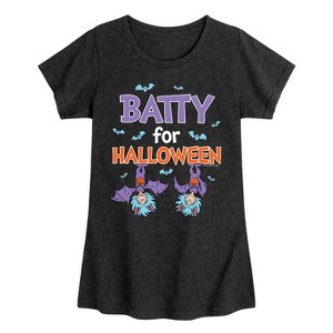 Girls' - Dr. Seuss - Batty For Halloween Thing 1 and Thing 2 Fitted Short Sleeve Graphic T-Shirt - 1 of 4