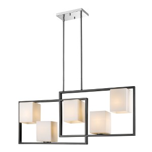 Regis Falls 5 Light Pendant Black - EGLO: Opal Glass, ETL Listed, Adjustable Height - 1 of 4