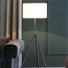 64"Chrome Adjustable Tripod Floor Lamp Silver Floor Lamps with White Shade 25.5 Mid-Century Modern-The Pop Home - 2 of 4