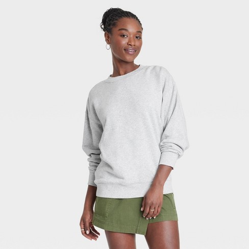 Women s Leisure Studio Oversized Pullover Sweatshirt Universal Thread Heather Gray Xs Target