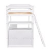 NicBex Twin Size Bunk Bed with Desk Loft Bed Bed Frame with Storage Racks, 2 Drawers, Ladder, Guardrails, No Box Spring Required - 3 of 4
