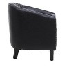 CAVINAS Barrel Accent Chair with PU Leather Upholstery, Curved Back, Foam Padding and Tapered Legs, for Living Room, Bedroom, Waiting Room - 4 of 4