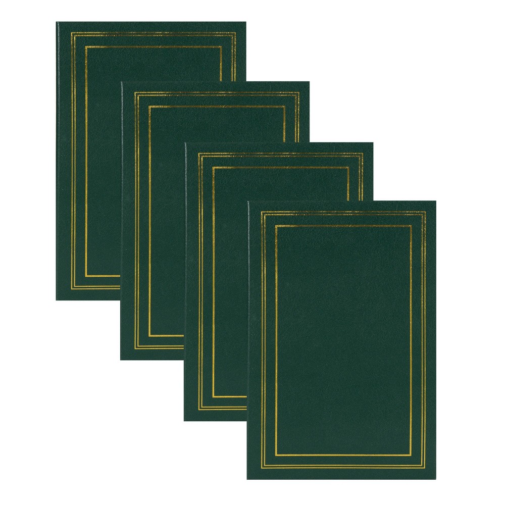 8.66" x 13.18" (Set of 4) Traditional Photo Album Set Green - Kate & Laurel All Things Decor: Holds 1200 4x6 Pictures, Acid-Free