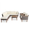 ELJGET 9-Piece Patio Furniture Set, Outdoor Conversation Set with Acacia Wood Legs and Tabletop - 4 of 4