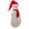 Northlight 42" Lighted 2D Chenille Snowman in Santa Hat Outdoor Christmas Decoration - 4 of 4