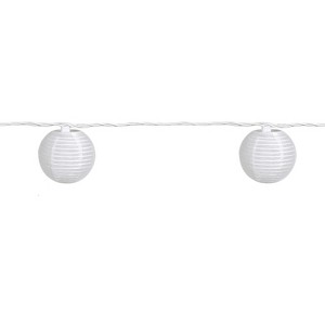 Itopfox Lantern String Lights Plug in, Outdoor White Lights for Patio, Bedroom with 10 Nylon Lanterns (Assembly Required) - 1 of 4